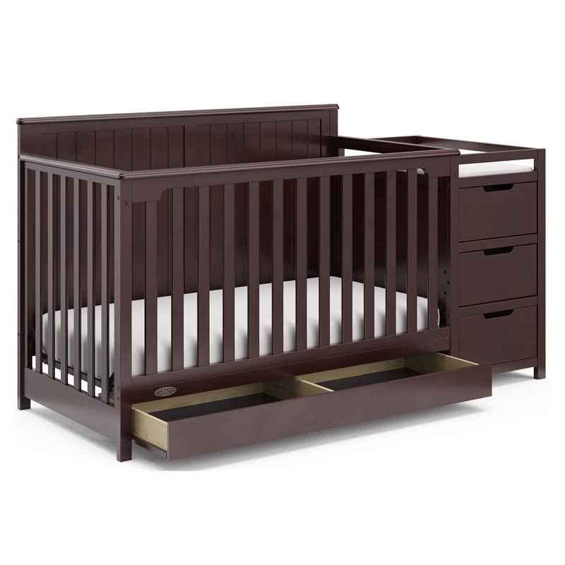 Home Square 2-Piece Set with Crib & 4 Drawer Chest in Espresso