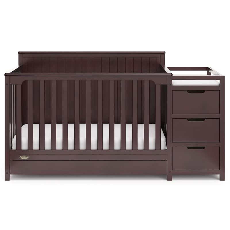 Home Square 2-Piece Set with Crib & 4 Drawer Chest in Espresso