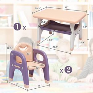 ide·o Toddler Table and Chair Set - Kids Table and Chair Set,Toddler Table,Child Table and Chair Set (Pink)