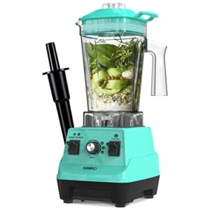 ommo blender 1800pw, professional high speed countertop blender with durable stainless steel blades, 60oz bpa free blender for shakes and smoothies, nuts, ice and fruits, dishwasher safe (blue)