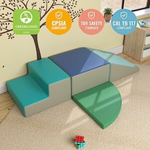 CMFYDAILY 4 Pieces Kids Climbing Toys for Toddlers 1-3, Lightweight Couch Kids for Crawling and Sliding, Soft Play Equipment Foam Blocks Climber, Indoor Climb and Crawl Activity Play Set