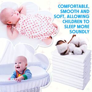 20 Pcs Daycare Cot Sheets for Toddler and Preschool Pure Cotton Breathable Fabric White Cot Sheets Standard Daycare Cot Bed Fitted Sheet for Boys and Girls, 51.18'' W x 23.62'' L (20 Pcs)