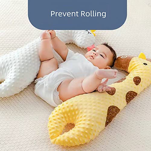 JIAHG Baby Side Sleep Pillow Multi-Functional Non Milk Regurgitation Newborn Soothing Exhaust Pillow Accompany Sleeping Hug Pillow for Infants Age 0-1 Year Comfy Bedding Bolster with Fixing Belt