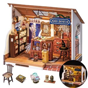 rolife diy miniature house kits, tiny house for adults to build, mayberry street miniature model kits with lights, diy crafts/birthday gifts/home decor for family and friends (kiki's magic emporium)