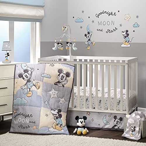 Lambs & Ivy Disney Baby Moonlight Mickey Mouse Fitted Crib Sheet - White