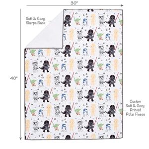 Lambs & Ivy Star Wars Classic Fleece Baby Blanket - Yoda/Darth Vader/R2-D2/C-3PO