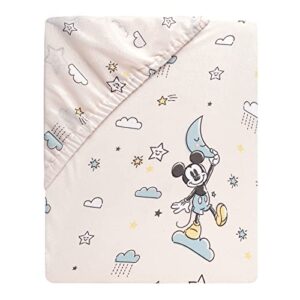 Lambs & Ivy Disney Baby Moonlight Mickey Mouse Fitted Crib Sheet - White