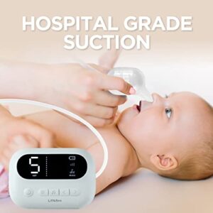 LittleTora Pro Baby Nasal Aspirator - Hospital Grade Suction with Built-in Music & Night Light - Rechargeable Nose Booger Sucker for Infants Babies Kids Toddlers - Snot Removal