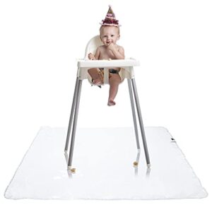 graco under high chair mat - clear, waterproof & washable plastic food/spill catcher - 50" eating, painting & art floor cover