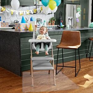 Graco Under High Chair Mat - Clear, Waterproof & Washable Plastic Food/Spill Catcher - 50" Eating, Painting & Art Floor Cover