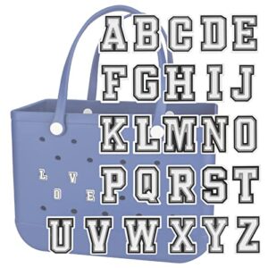 toyork decoration charms for bogg bag accessories charms,alphabet 26pcs bag charms for beach tote bag rubber beach bag