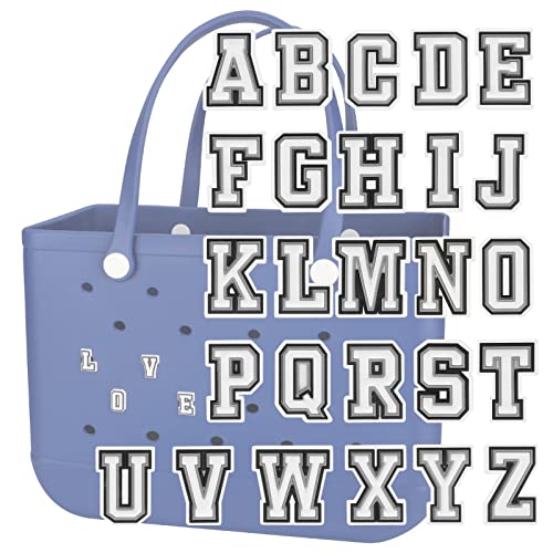 TOYORK Decoration Charms for Bogg Bag Accessories Charms,Alphabet 26pcs Bag Charms for Beach Tote Bag Rubber Beach Bag