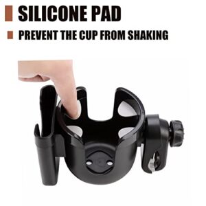 Funbliss Stroller Cup Holder with Phone Holder, Bike Cup Holder,Complimentary 2 Stroller Hooks,Cup Phone Holder for Stroller, Bike, Wheelchair, Walker, Scooter, Black