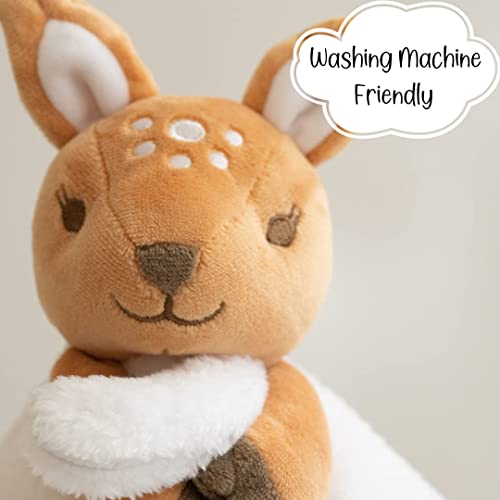 MCMUSHY 12'' Deer Baby Lovey Security Blanket Plush Animal Comforter Toy for Baby Newborn Toddler Child, Parent01