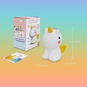 AWOFOT Unicorn Night Light for Kids, Multi-Color Kid Night Light, Rechargeable Tap Control Silicone Unicorn Night Lights for Girls Bedroom, Unicorn Lamp for Girls/Baby/Toddlers/Kids