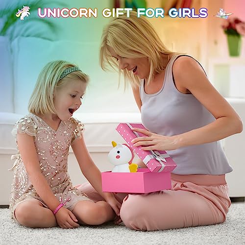 AWOFOT Unicorn Night Light for Kids, Multi-Color Kid Night Light, Rechargeable Tap Control Silicone Unicorn Night Lights for Girls Bedroom, Unicorn Lamp for Girls/Baby/Toddlers/Kids