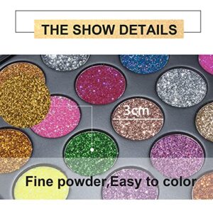 Rechoo 35 Colors Glitter Eye shadow Palette Eye Makeup Colourful Eyeshadow Palette Pallet Shiny Colorful Shimmer Bright Color Pigmented Paleta