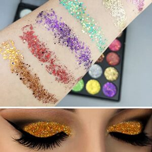 Rechoo 35 Colors Glitter Eye shadow Palette Eye Makeup Colourful Eyeshadow Palette Pallet Shiny Colorful Shimmer Bright Color Pigmented Paleta