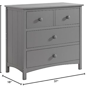 Oxford Baby Universal 3-Drawer Dresser, Dove Gray, 18.00 Inch L x 37.00 Inch W x 34.00 Inch H