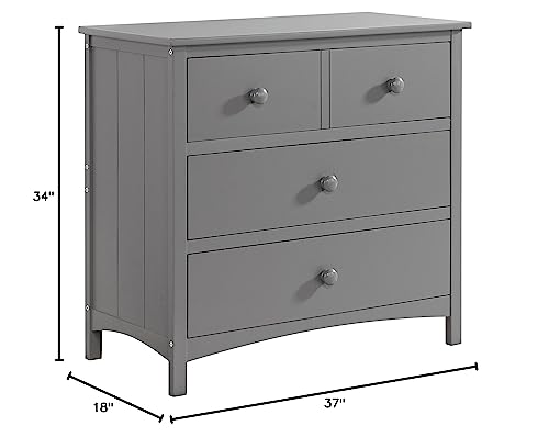 Oxford Baby Universal 3-Drawer Dresser, Dove Gray, 18.00 Inch L x 37.00 Inch W x 34.00 Inch H