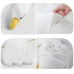 Dilyvoli Baby Pillow for Newborn White Goose Plushies Toy Pillow, 38.1" Toddler Nursery Pillow, Infant Soothing Pillow, Goose Stuffed Pillow, Toddler Exhaust Pillow - Photo Prop Shower Gift（White）