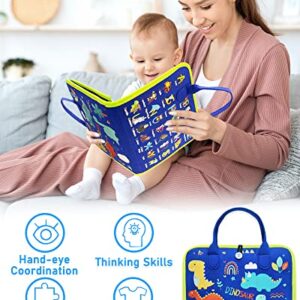 Exorany Busy Board Montessori Toys for 1 2 3 4 Year Old Boys & Girls Gifts, Sensory Toys for Toddlers 1-3, Autism Educational Travel Toys, Preschool Activities for Learning Fine Motor Skills (Blue)