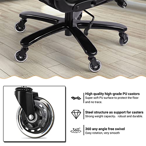 400lbs Big and Tall Office Chair Wide Spring Seat Executive Office Chair Back Support Home Office Desk Chair for Heavy People Computer PU Leather Chair with Heavy Duty Casters 360 Swivel Chair (Brown)