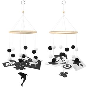black and white mobile for baby nursery crib baby mobile baby handmade mobiles decor for baby shower gifts baby cribs ceiling hanging decorations 2 styles