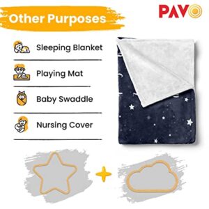 Pavo Baby Milestone Blanket - Baby Monthly Milestone Blanket for Boys Girls - Sleeping Elephant Twinkle Little Star - Neutral First Year Growth Months Chart - Premium Shower Gifts for Newborn 60"x40"