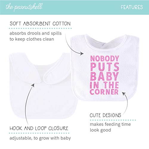 The Peanutshell Terry Bib Set for Baby Girls | 10 pack for Feeding, Teething, & Drooling | Pastel Girl