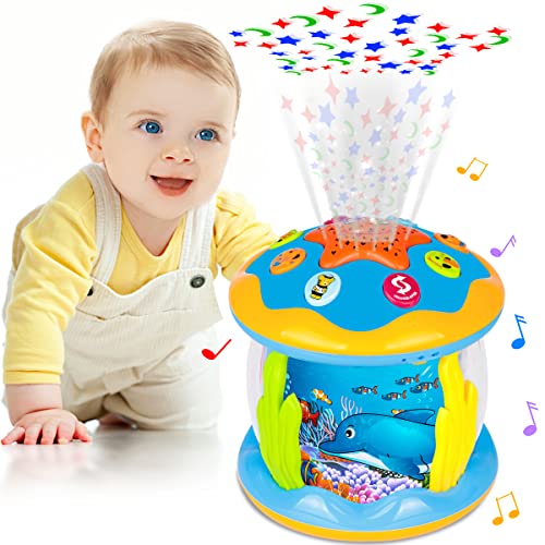 Baby Toys 6 to 12 Months 4 in 1 Baby Musical Ocean Rotating Toys Light Up Infant Toys 3-6 9 12-18 Month Babies Toddlers 1 2 3 Year Old Boy Girl Baby Gifts Toys for Ages 0-2