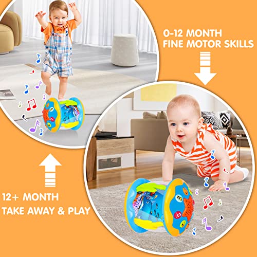 Baby Toys 6 to 12 Months 4 in 1 Baby Musical Ocean Rotating Toys Light Up Infant Toys 3-6 9 12-18 Month Babies Toddlers 1 2 3 Year Old Boy Girl Baby Gifts Toys for Ages 0-2