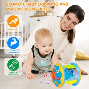 Baby Toys 6 to 12 Months 4 in 1 Baby Musical Ocean Rotating Toys Light Up Infant Toys 3-6 9 12-18 Month Babies Toddlers 1 2 3 Year Old Boy Girl Baby Gifts Toys for Ages 0-2