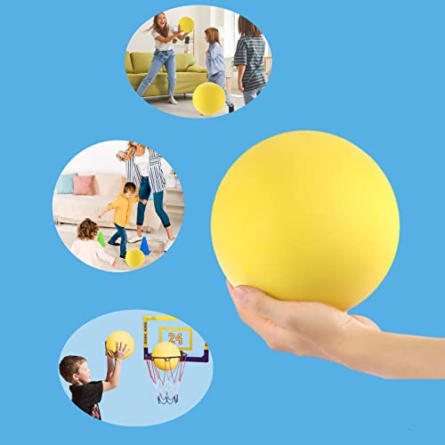 Ganjiang 7Inches Uncoated Silent Foam Ball, Indoor &Outdoor Sponge Ball Playground Ball Dodge Ball Yellow Color