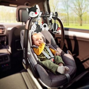 EverLove Spiral Car Seat Toys - Hanging Toys - Stroller Toys for Babies - Black and White Toys for Infants - High Contrast Baby Toys for Newborn - Best Gift for 0 3 6 9 12 Months Baby