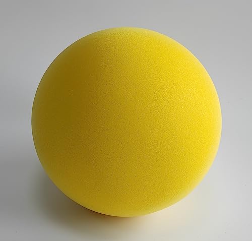 Ganjiang 7Inches Uncoated Silent Foam Ball, Indoor &Outdoor Sponge Ball Playground Ball Dodge Ball Yellow Color