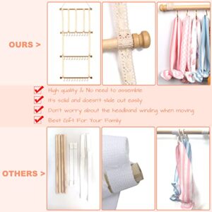 Subesty Hair Bows Holder Organizer for Girls Hair Bows, 30 Hooks Baby Headband Hair Accessories Organizer Storage Newborn Bow Holder for Wall, Room, Door or Closet