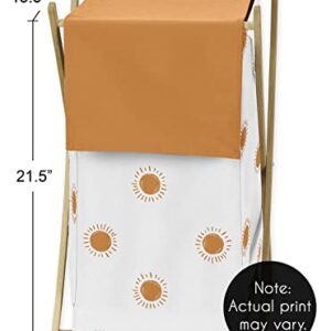 Sweet Jojo Designs Orange and White Boho Sun Baby Kid Clothes Laundry Hamper - Pumpkin Rust Orange Retro Bohemian Celestial Sky Desert Sunshine Outdoors Nature Minimalist Gender Neutral