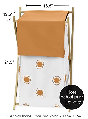 Sweet Jojo Designs Orange and White Boho Sun Baby Kid Clothes Laundry Hamper - Pumpkin Rust Orange Retro Bohemian Celestial Sky Desert Sunshine Outdoors Nature Minimalist Gender Neutral