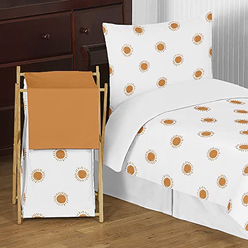 Sweet Jojo Designs Orange and White Boho Sun Baby Kid Clothes Laundry Hamper - Pumpkin Rust Orange Retro Bohemian Celestial Sky Desert Sunshine Outdoors Nature Minimalist Gender Neutral