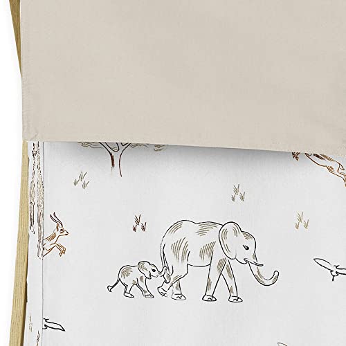 Sweet Jojo Designs Jungle Safari Animals Baby Kid Clothes Laundry Hamper - Tan Beige Brown Taupe Black and White Gender Neutral Animal Elephant Giraffe Wildlife Adventure Zebra Elephants for Serengeti