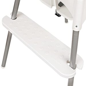 white ikea high chair foot rest only - bib hook included - sits flat - compatible with antilop highchair - adjustable & dishwasher safe - blw footrest baby led weaning - durable abs plastic 20" x 5"