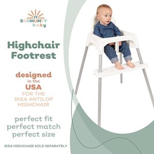 White IKEA High Chair Foot Rest Only - Bib Hook Included - Sits Flat - Compatible with Antilop Highchair - Adjustable & Dishwasher Safe - BLW Footrest Baby Led Weaning - Durable ABS Plastic 20" x 5"