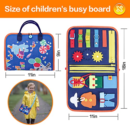 BESNEL Busy Board for Toddlers 2-4,Busy Book for Toddlers 1-3,Preschool Educational Activity Sensory Board for Learning Fine Motor Skills,Zipper Board for Toddlers 1-3,Gifts for Boys Girls