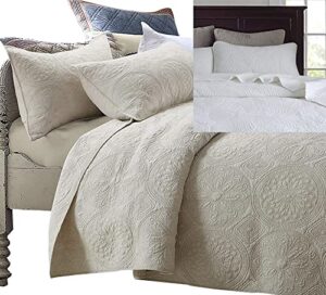 brandream 6pc luxury quilt bedding set farmhouse vintage queen size oversized bedspread quilt set