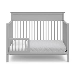 Storkcraft Carmel 5-in-1 Convertible Crib (Pebble Gray) - Converts from Baby Crib to Toddler Bed, Daybed and Full-Size Bed, Fits Standard Full-Size Crib Mattress, Adjustable Mattress Support Base