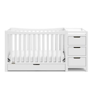 Graco Remi All-in-One Convertible Crib with Drawer and Changer (White) & Premium Foam Crib & Toddler Mattress – GREENGUARD Gold Certified, CertiPUR-US Certified Foam, Machine Washable