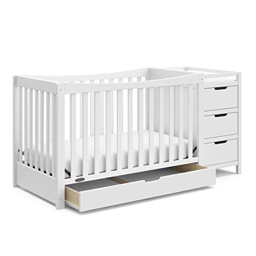Graco Remi All-in-One Convertible Crib with Drawer and Changer (White) & Premium Foam Crib & Toddler Mattress – GREENGUARD Gold Certified, CertiPUR-US Certified Foam, Machine Washable