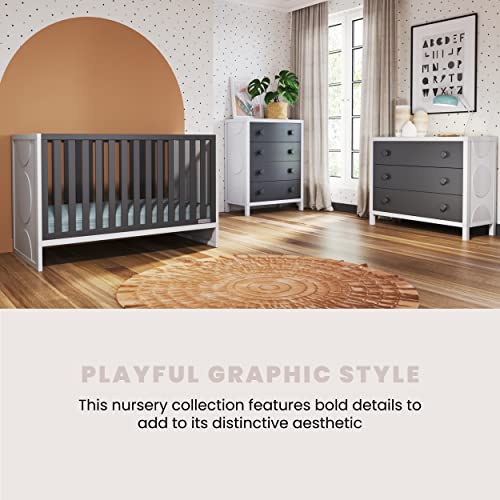 Child Craft Orbit 3-in-1 Traditional Convertible Euro Crib, (Ebony/Matte White)