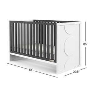 Child Craft Orbit 3-in-1 Traditional Convertible Euro Crib, (Ebony/Matte White)